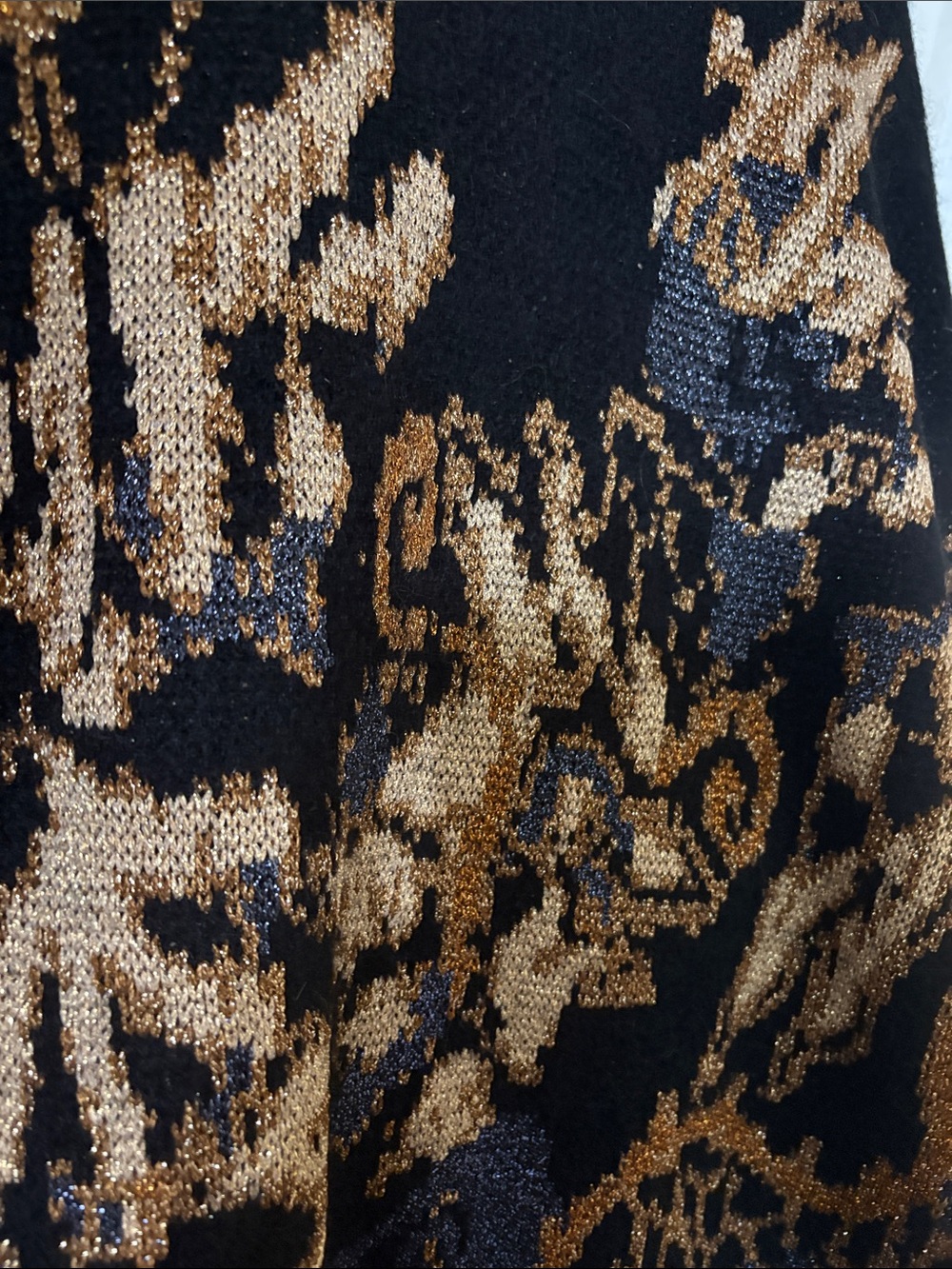 Sezane Irina Sweater Black With Black Jacquard Print - Size XXL - Picture 8 of 8